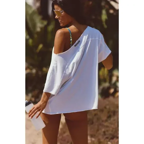 NWT! Free People Women's Slam Dunk Tee White SMALL - Picture 4 of 12